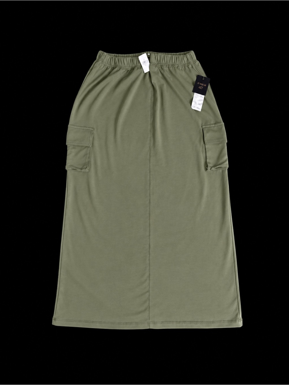 Almost Famous Olive Utility Maxi Skirt